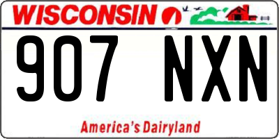 WI license plate 907NXN