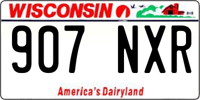 WI license plate 907NXR