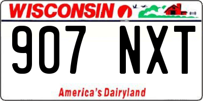 WI license plate 907NXT