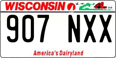 WI license plate 907NXX