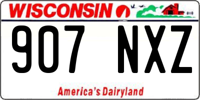 WI license plate 907NXZ