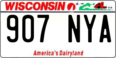 WI license plate 907NYA