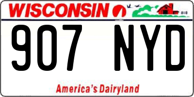 WI license plate 907NYD