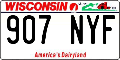 WI license plate 907NYF