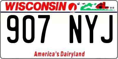 WI license plate 907NYJ