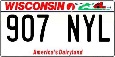 WI license plate 907NYL