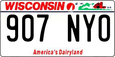 WI license plate 907NYO