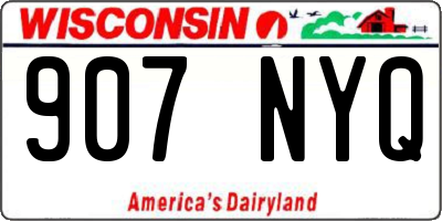 WI license plate 907NYQ