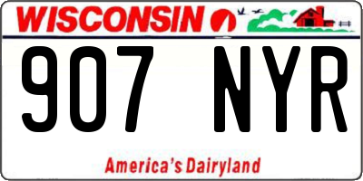 WI license plate 907NYR