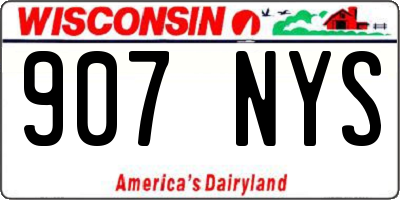 WI license plate 907NYS