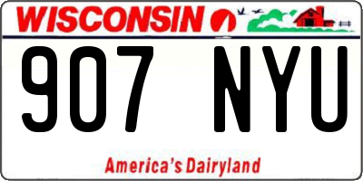 WI license plate 907NYU