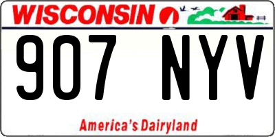 WI license plate 907NYV