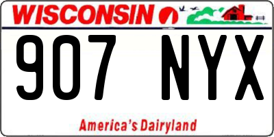 WI license plate 907NYX