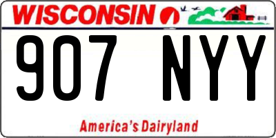 WI license plate 907NYY