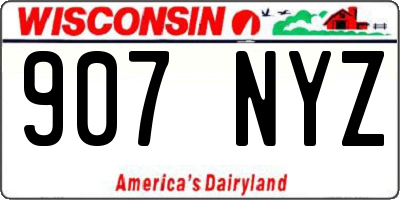 WI license plate 907NYZ