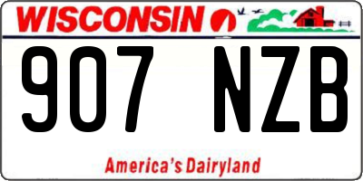 WI license plate 907NZB