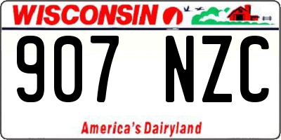 WI license plate 907NZC