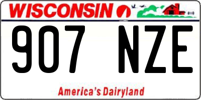 WI license plate 907NZE