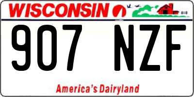 WI license plate 907NZF