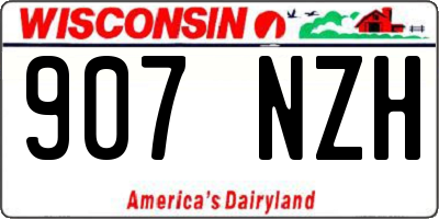 WI license plate 907NZH
