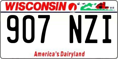 WI license plate 907NZI