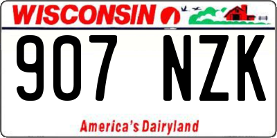 WI license plate 907NZK