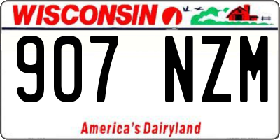 WI license plate 907NZM
