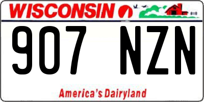WI license plate 907NZN