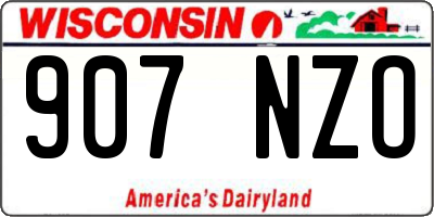 WI license plate 907NZO