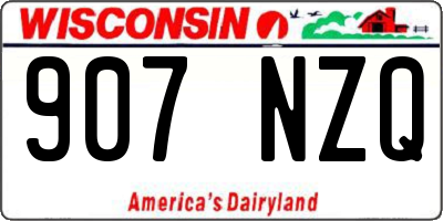 WI license plate 907NZQ