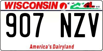 WI license plate 907NZV