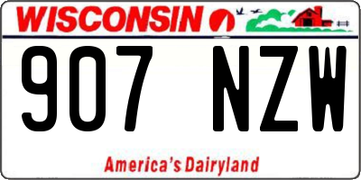 WI license plate 907NZW