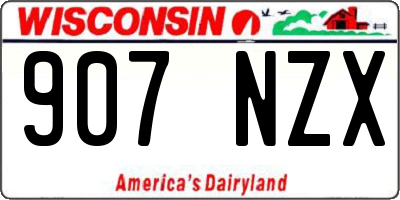 WI license plate 907NZX