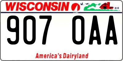 WI license plate 907OAA