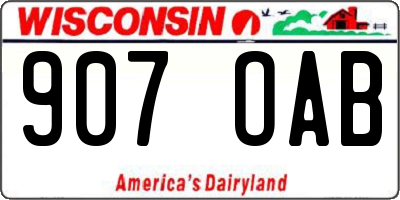 WI license plate 907OAB