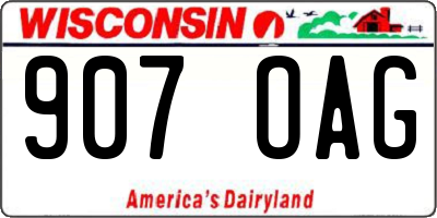 WI license plate 907OAG