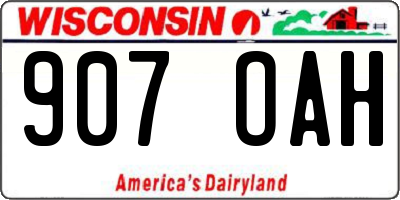 WI license plate 907OAH