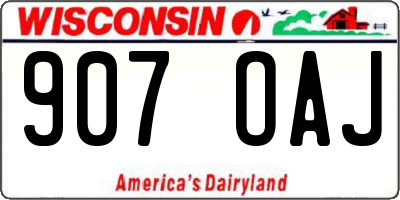 WI license plate 907OAJ
