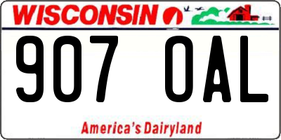 WI license plate 907OAL