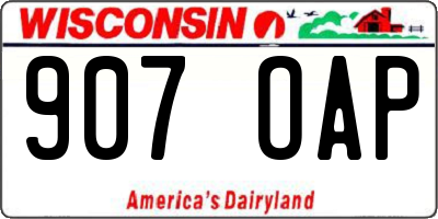 WI license plate 907OAP