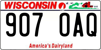 WI license plate 907OAQ
