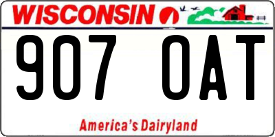 WI license plate 907OAT