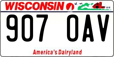 WI license plate 907OAV
