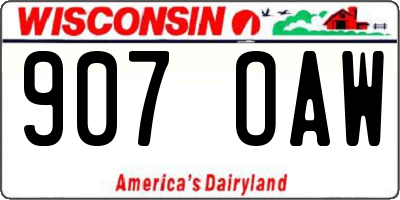 WI license plate 907OAW