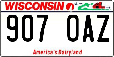WI license plate 907OAZ