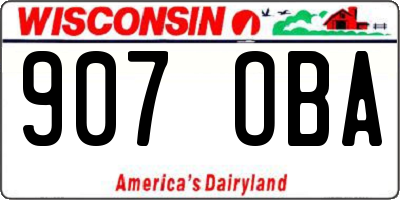 WI license plate 907OBA
