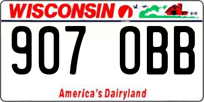 WI license plate 907OBB