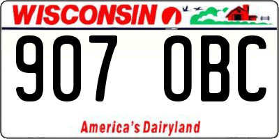 WI license plate 907OBC