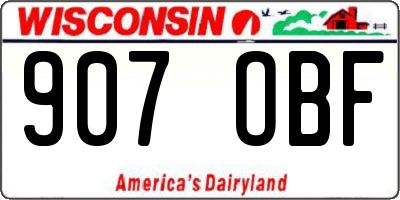 WI license plate 907OBF