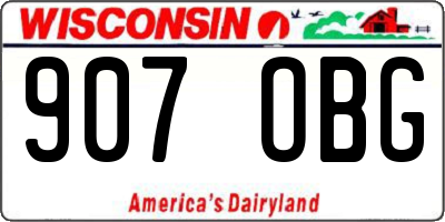 WI license plate 907OBG